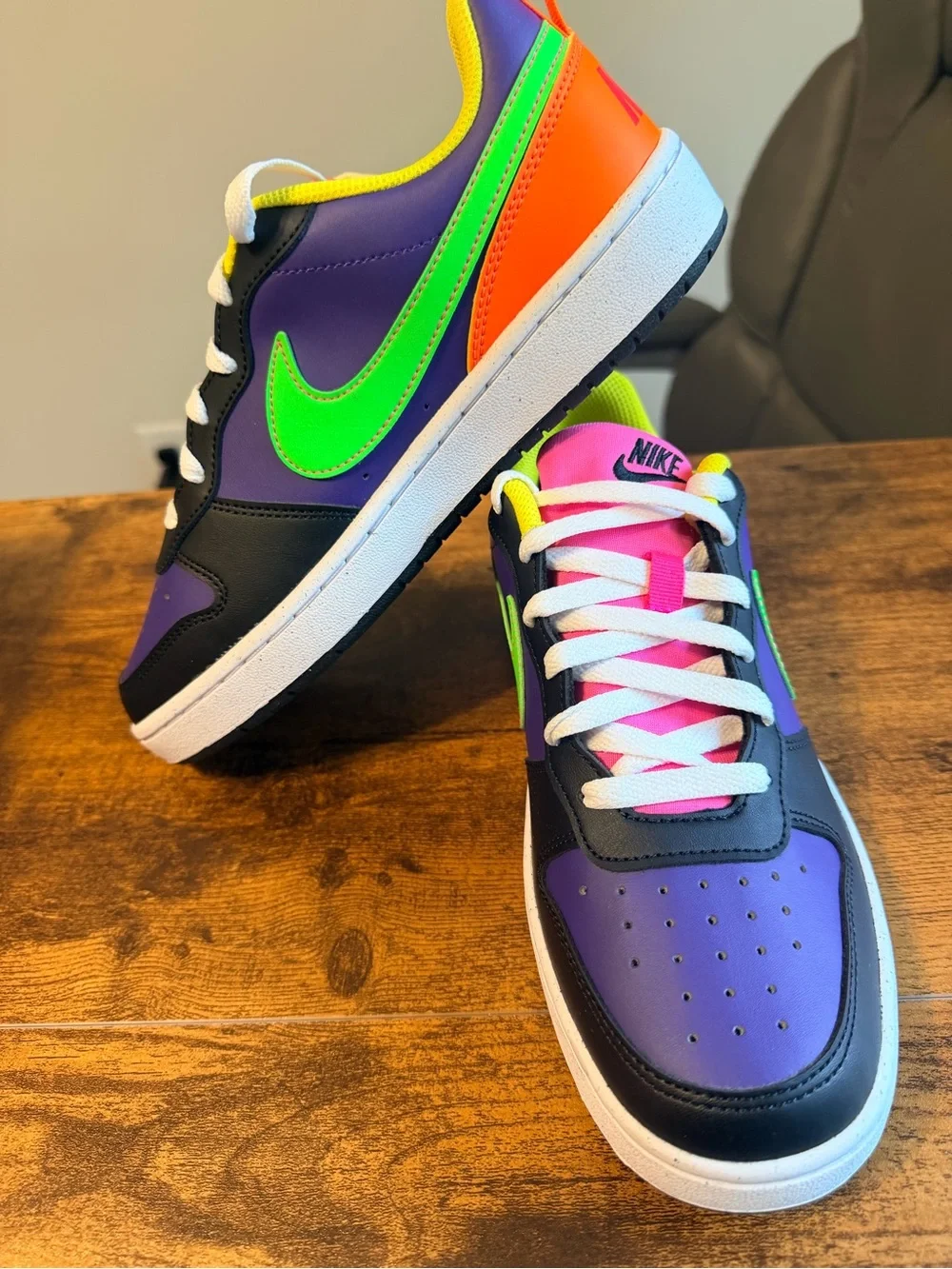 Nike Kids' Court Boroughs in Purple/Green/Orange 6Y/7.5W